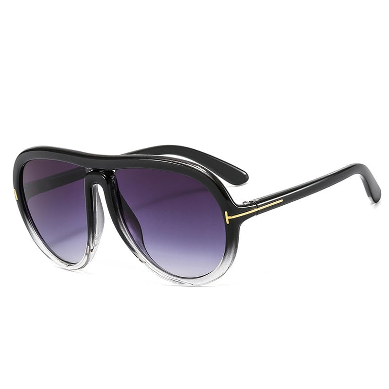 Retro Chic Gradient Oversized Pilot Sunglasses for Women | ULZZANG BELLA