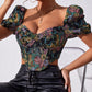 French Floral Lace-Up Bustier Corset for Women | ULZZANG BELLA