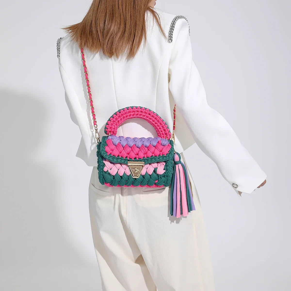 Colette Chunky Woven Top-Handle Shoulder Bag | ULZZANG BELLA