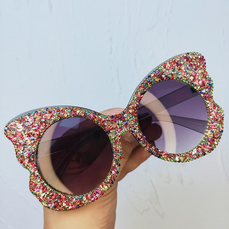 Sparkling Diamond Bling Butterfly Sunglasses for Women | ULZZANG BELLA