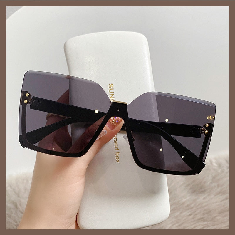 Stunning European Chic Half Frame Metal Sunglasses for Women | ULZZANG BELLA