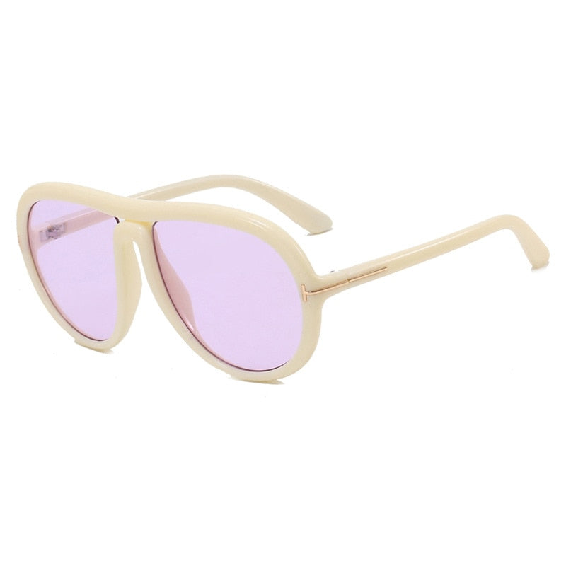 Retro Chic Gradient Oversized Pilot Sunglasses for Women | ULZZANG BELLA