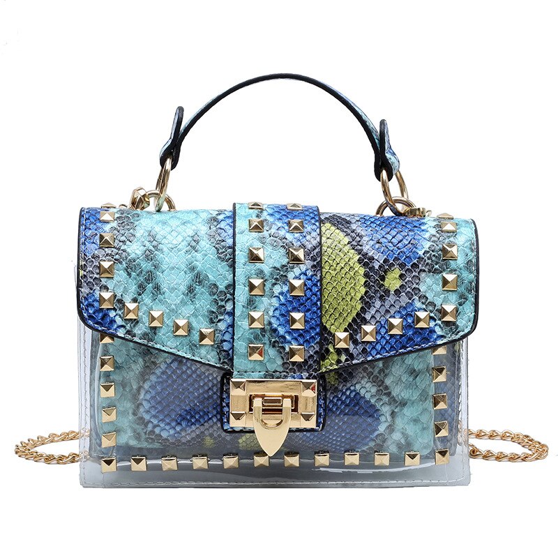 Graffiti Rivets PVC Crossbody Messenger Handbag for Women | ULZZANG BELLA