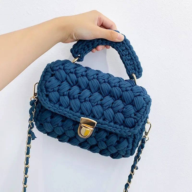 Lucienne Woven Chain-Strap Crossbody Handbag | ULZZANG BELLA