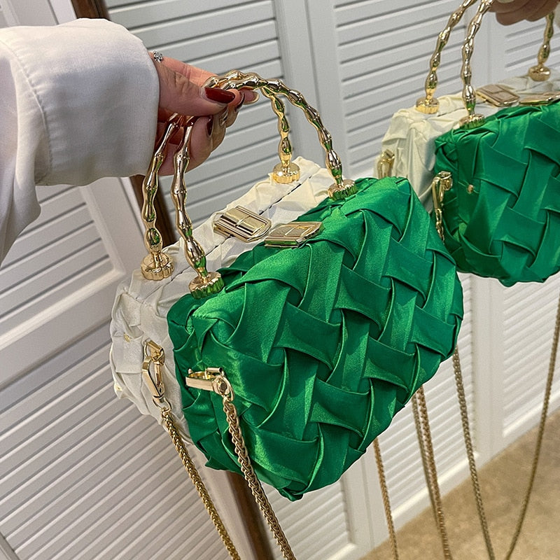 Metal Chain Weave Mini Tote: Luxury Designer Shoulder Bag | ULZZANG BELLA
