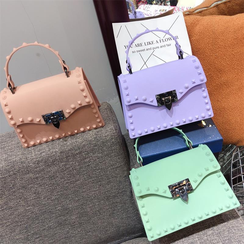 Designer Riveted PVC Shoulder Crossbody Handbag for Women | ULZZANG BELLA