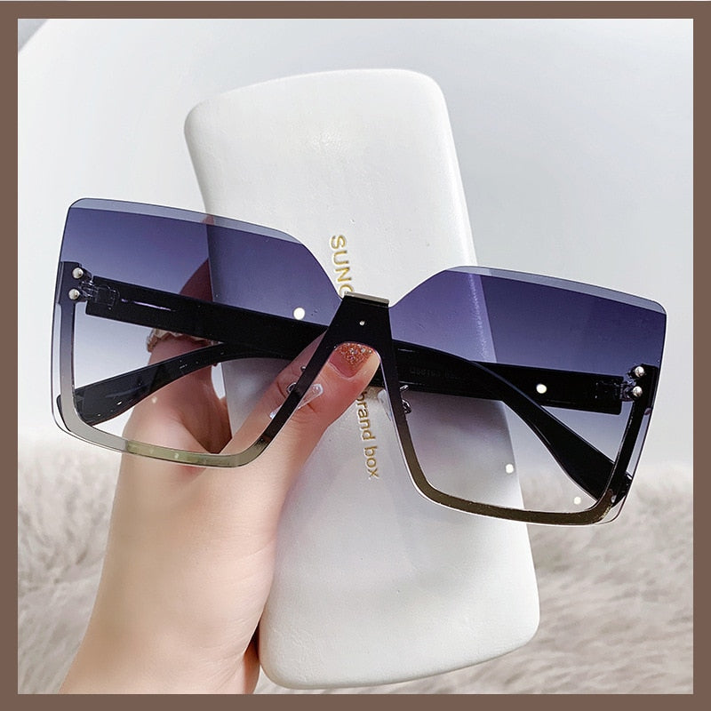 Stunning European Chic Half Frame Metal Sunglasses for Women | ULZZANG BELLA