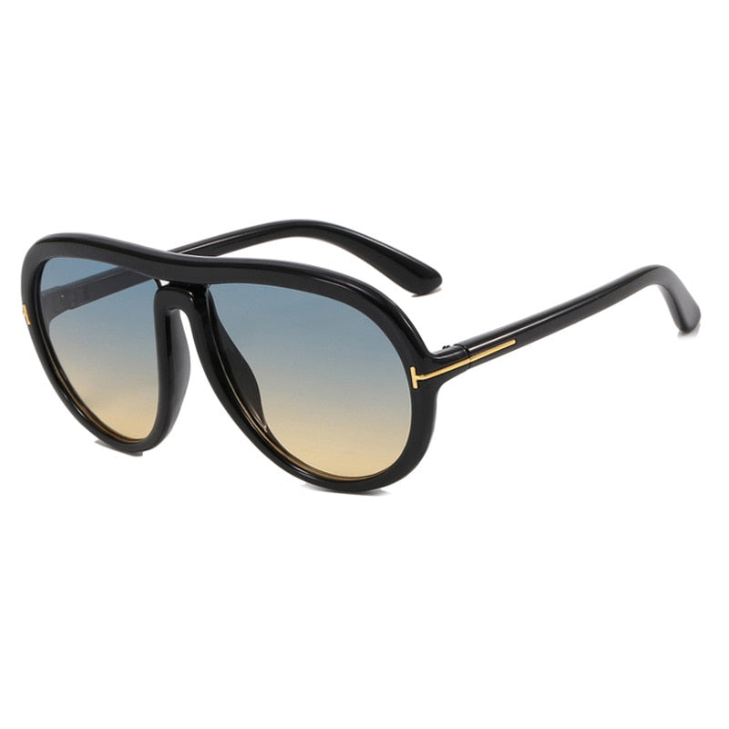 Retro Chic Gradient Oversized Pilot Sunglasses for Women | ULZZANG BELLA