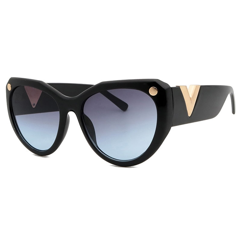 Luxury Oversized V-Shaped Cat Eye Sunglasses for Women | ULZZANG BELLA