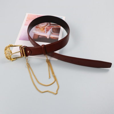 Golden Buckle Leather Corset Waistband Belt for Women | ULZZANG BELLA