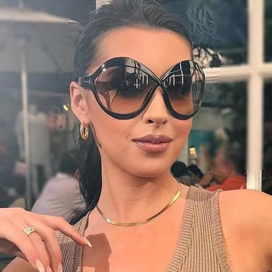 Elegant Trendy Oversized Round Sunglasses for Women | ULZZANG BELLA