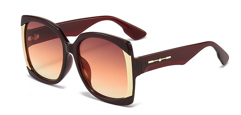 Retro Vintage Oversized Square Sunglasses for Women | ULZZANG BELLA
