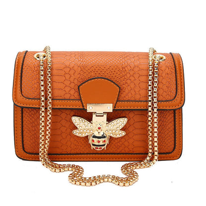 Elegant Crocodile Print Leather Crossbody Handbag for Women | ULZZANG BELLA