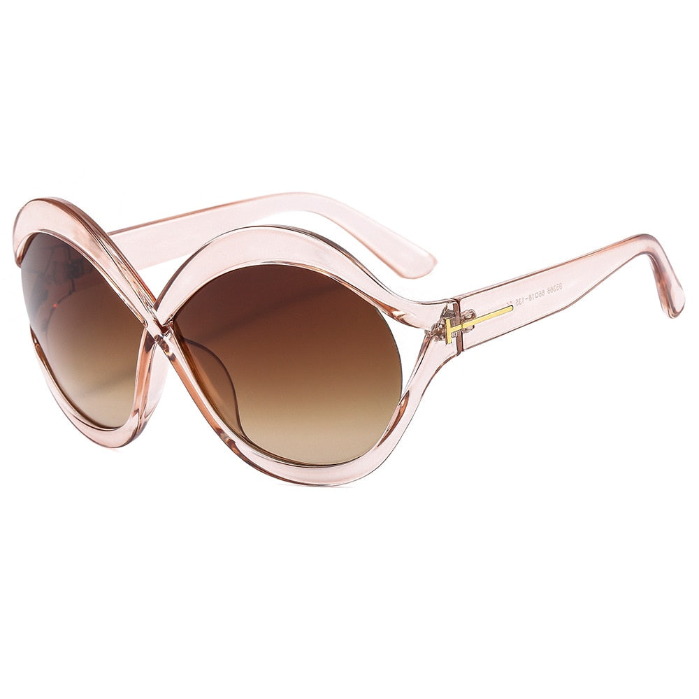 Elegant Trendy Oversized Round Sunglasses for Women | ULZZANG BELLA