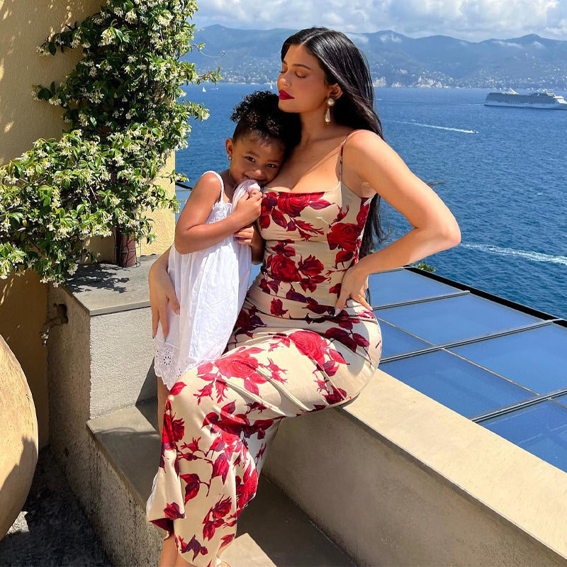 Floral Bliss Chic Bodycon Midi Summer Dress for Women | ULZZANG BELLA