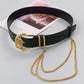 Golden Buckle Leather Corset Waistband Belt for Women | ULZZANG BELLA