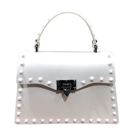 Designer Riveted PVC Shoulder Crossbody Handbag for Women | ULZZANG BELLA