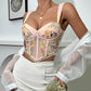 French Vintage Lace Delight Bustier Corset for Women | ULZZANG BELLA