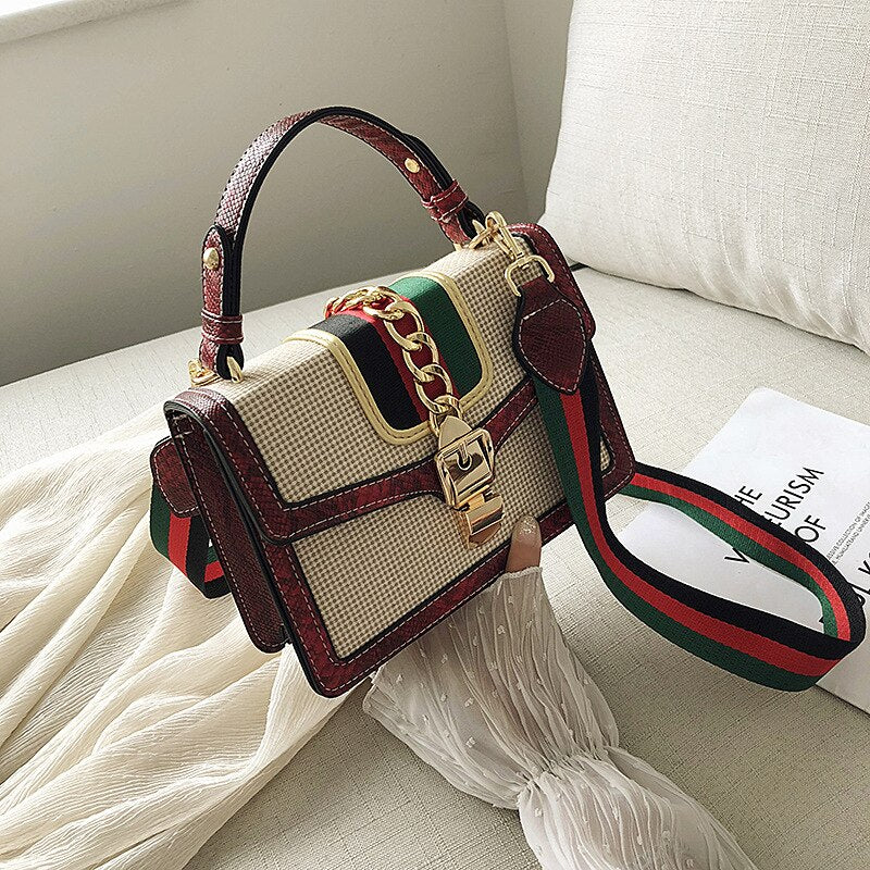 Designer Crocodile Print Leather Mini Handbag for Women | ULZZANG BELLA