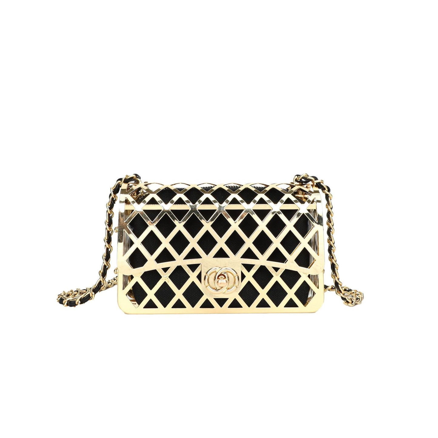 Shimmering Golden Goddess Metal Evening Clutch Handbag for Women | ULZZANG BELLA