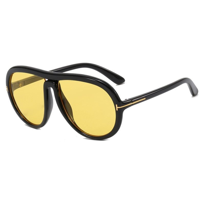 Retro Chic Gradient Oversized Pilot Sunglasses for Women | ULZZANG BELLA