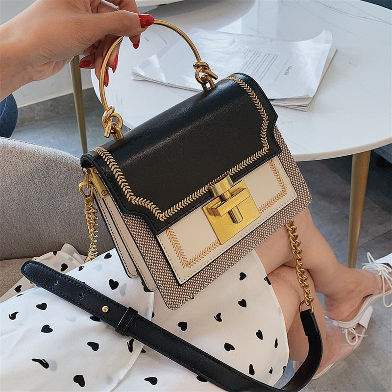 Luxe Crossbody PU Leather Messenger Handbag for Women | ULZZANG BELLA