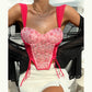 French Floral Dreams Backless Bustier Corset for Women | ULZZANG BELLA