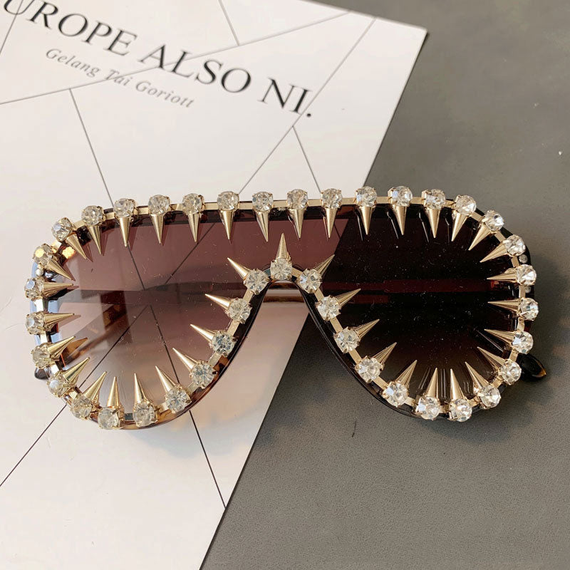 Glamorous Sparkling Rhinestone Sunglasses for Women | ULZZANG BELLA