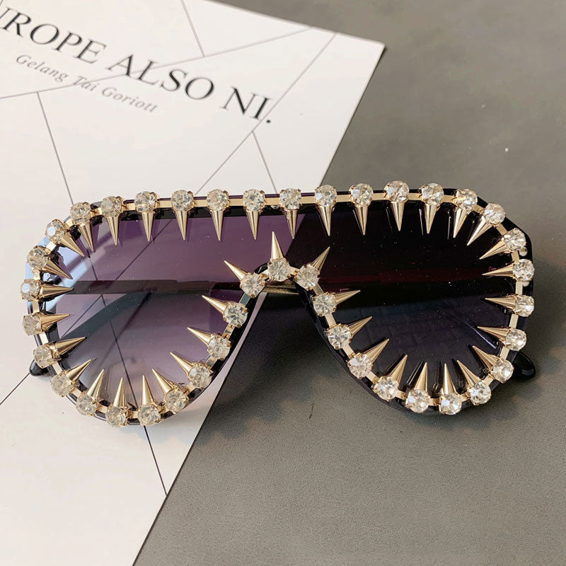 Glamorous Sparkling Rhinestone Sunglasses for Women | ULZZANG BELLA