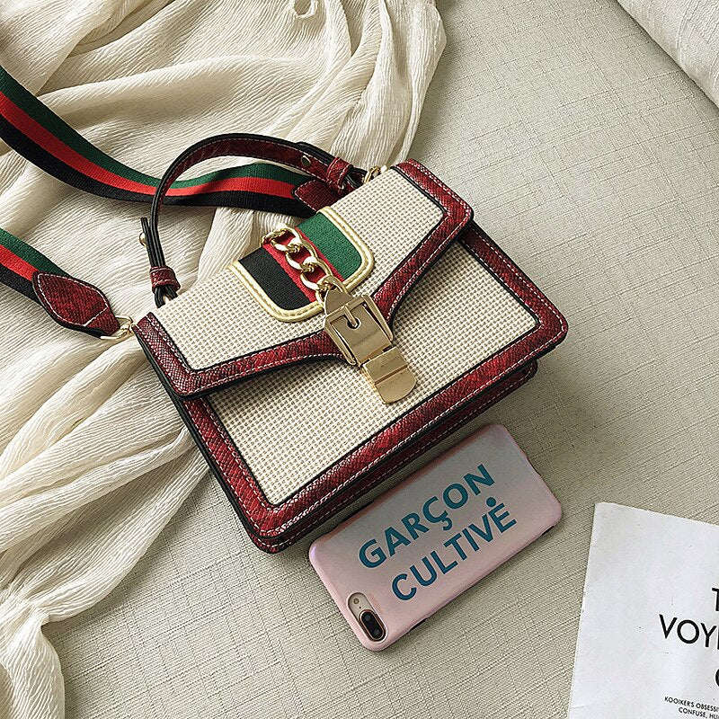 Designer Crocodile Print Leather Mini Handbag for Women | ULZZANG BELLA