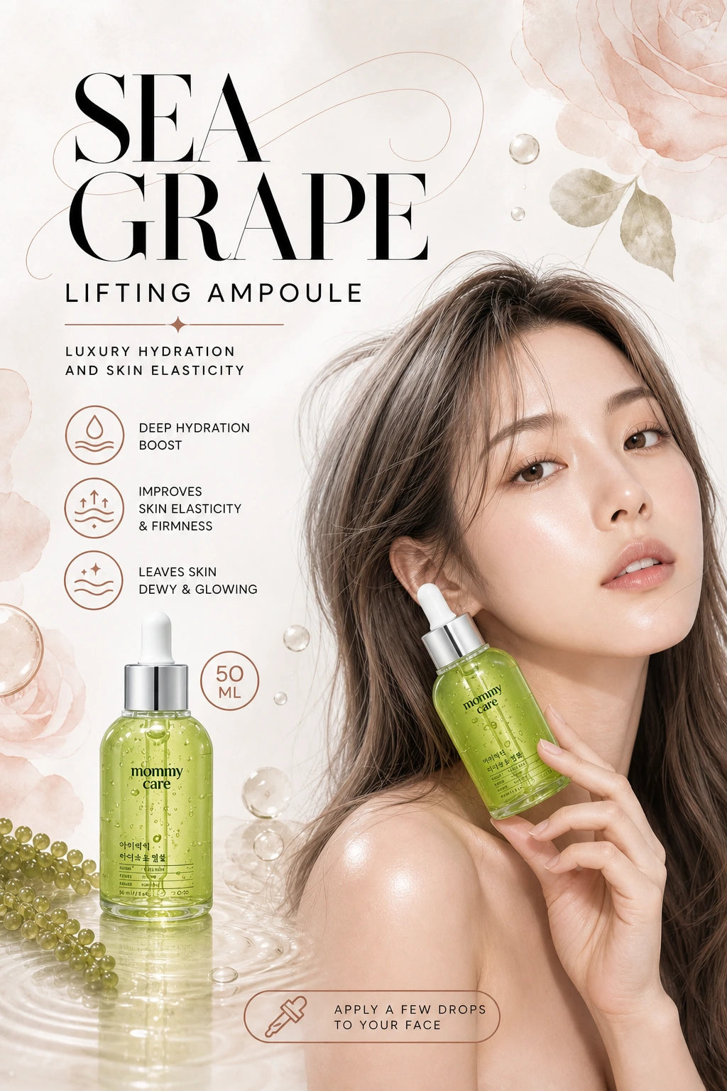 Sea Grape Lifting Ampoule 50ml | Mommycare | Mommycare Sea Grape Lifting Ampoule – Artisanal Hydration Serum