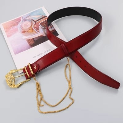 Golden Buckle Leather Corset Waistband Belt for Women | ULZZANG BELLA