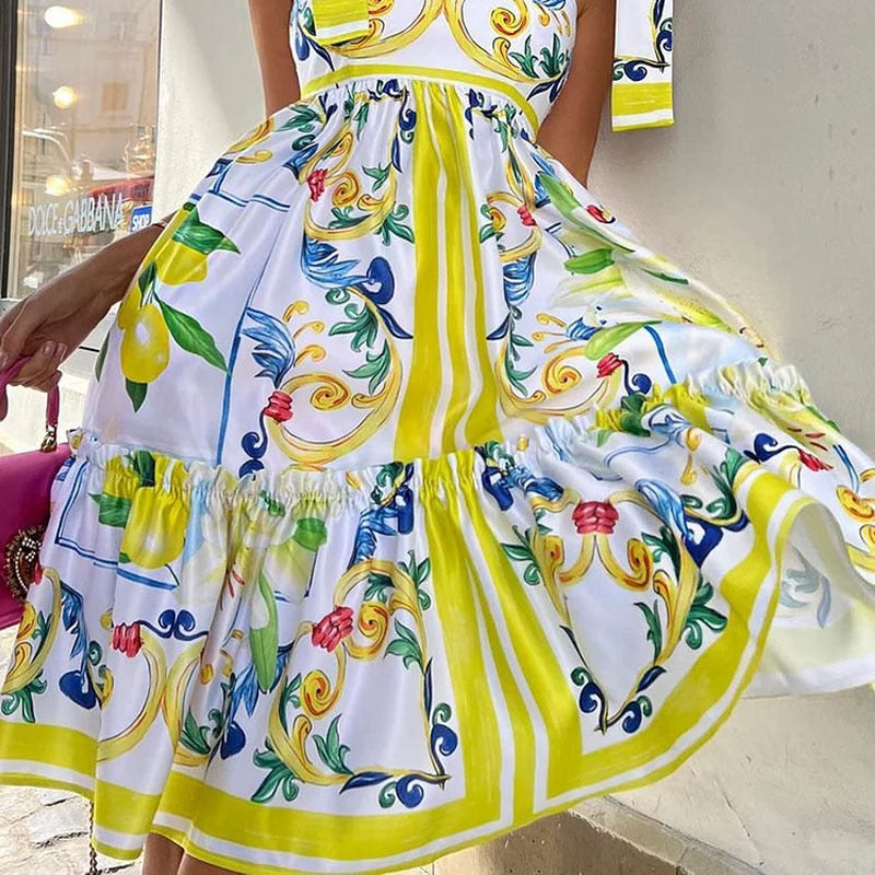European Lace-Up Sleeveless Maxi Dress for Women | ULZZANG BELLA