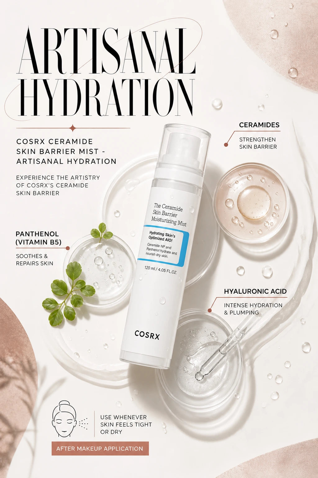 The Ceramide Skin Barrier Moisturizing Mist 120ml | COSRX | COSRX Ceramide Skin Barrier Mist - Artisanal Hydration Essence
