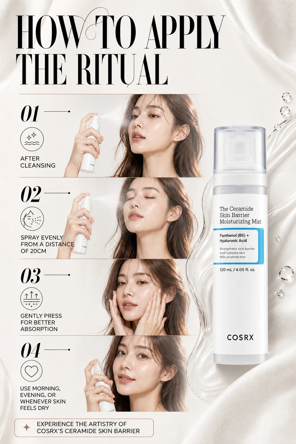 The Ceramide Skin Barrier Moisturizing Mist 120ml | COSRX | COSRX Ceramide Skin Barrier Mist - Artisanal Hydration Essence