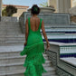 Elegant Sleeveless Layered Tassel Midi Dress for Women | ULZZANG BELLA