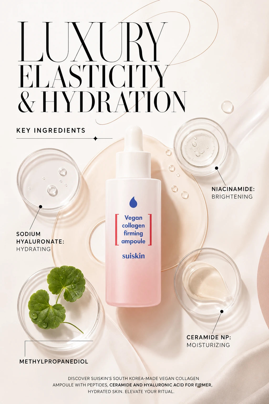 Vegan collagen firming ampoule 40ml | SUISKIN | SUISKIN Luxury Vegan Collagen Firming Ampoule 40ml