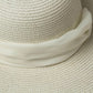 Luxurious Ivory Silk Ribbon Tie Wide Brim Floppy Hat for Women | ULZZANG BELLA