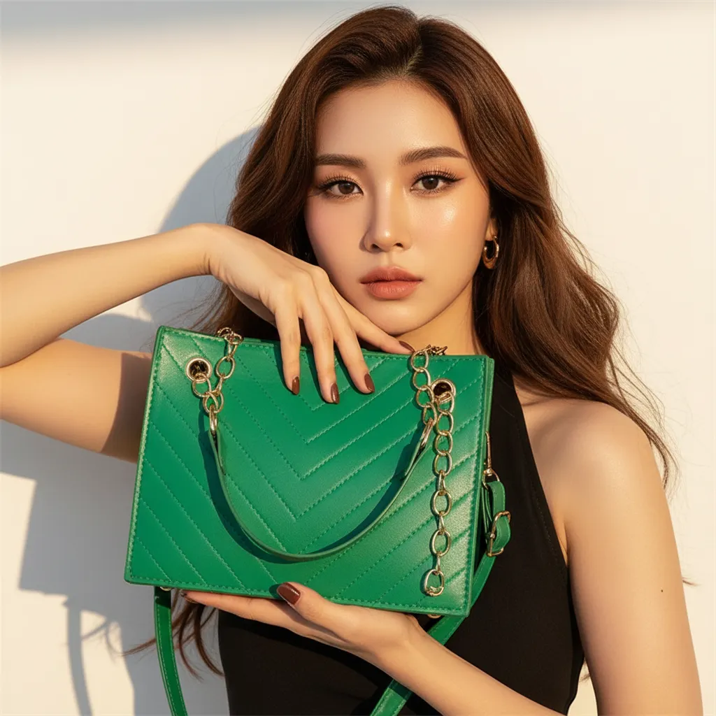 ULZZANG BELLA Textured Rhombus Messenger Bag - Handcrafted Luxury