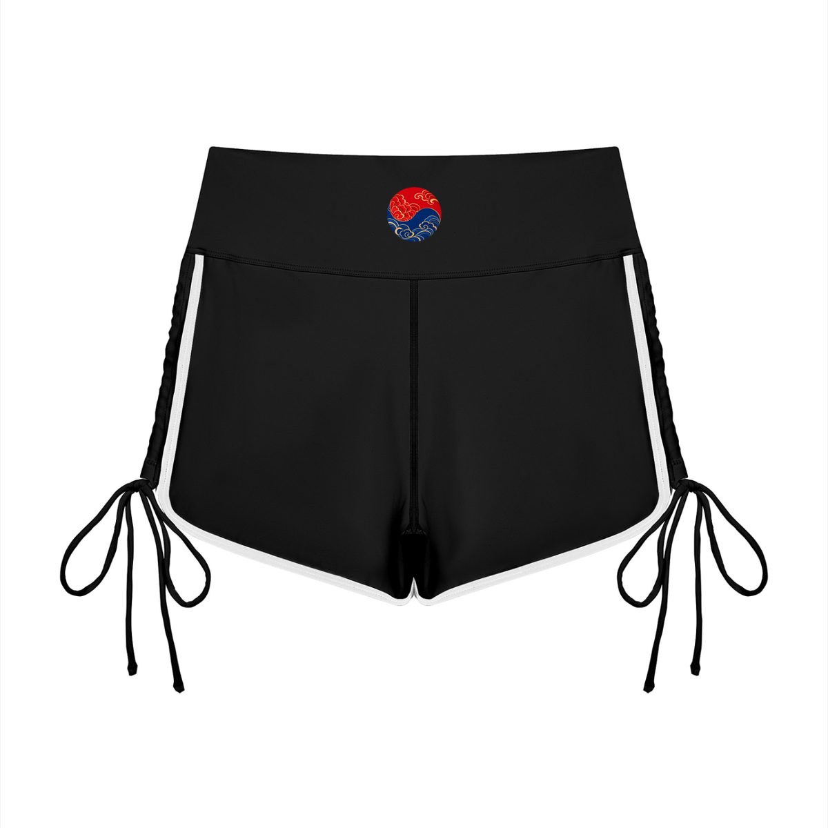 ULZZANG BELLA Contour Color Block High-Waisted Yoga Shorts for Effortless Style