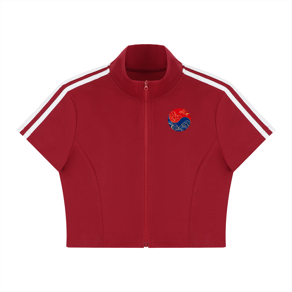 ULZZANG BELLA Joseon Baddie Cropped Zip-Up Tee - Confident Style