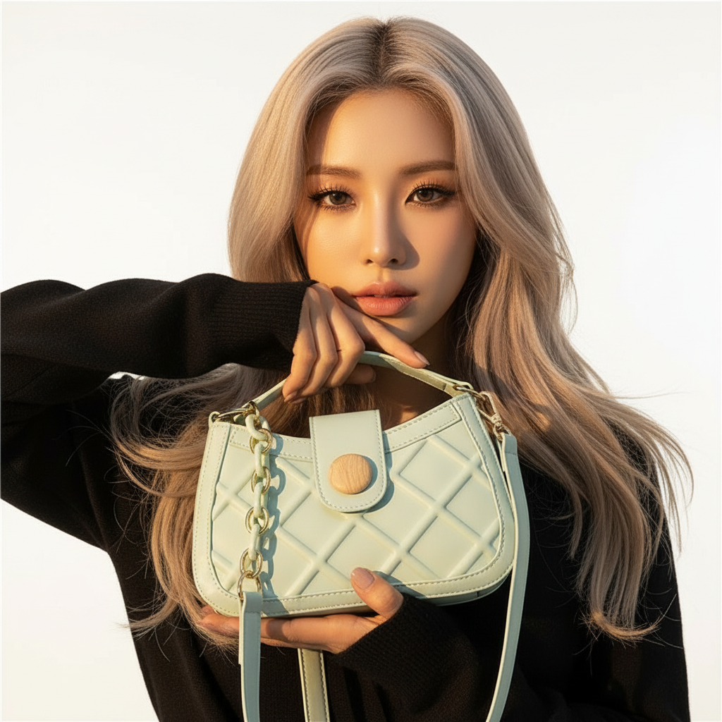 ULZZANG BELLA Chic Minimalist Square Messenger Bag, Handcrafted Luxury