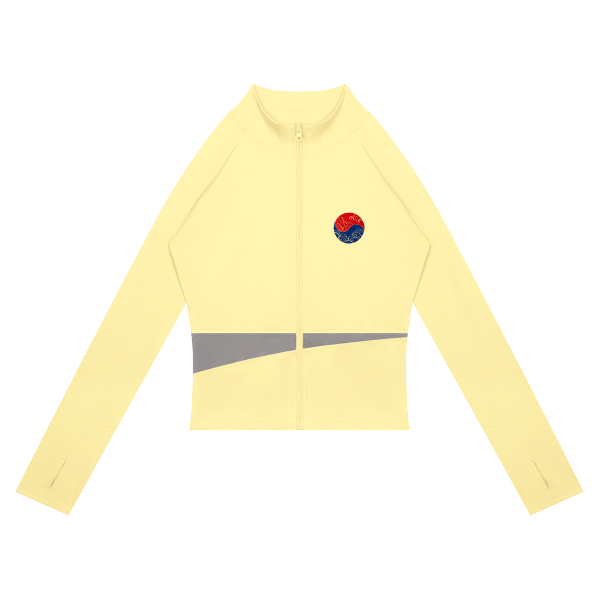 Korean Dragon Paneled Cropped Yoga Jacket | ULZZANG BELLA