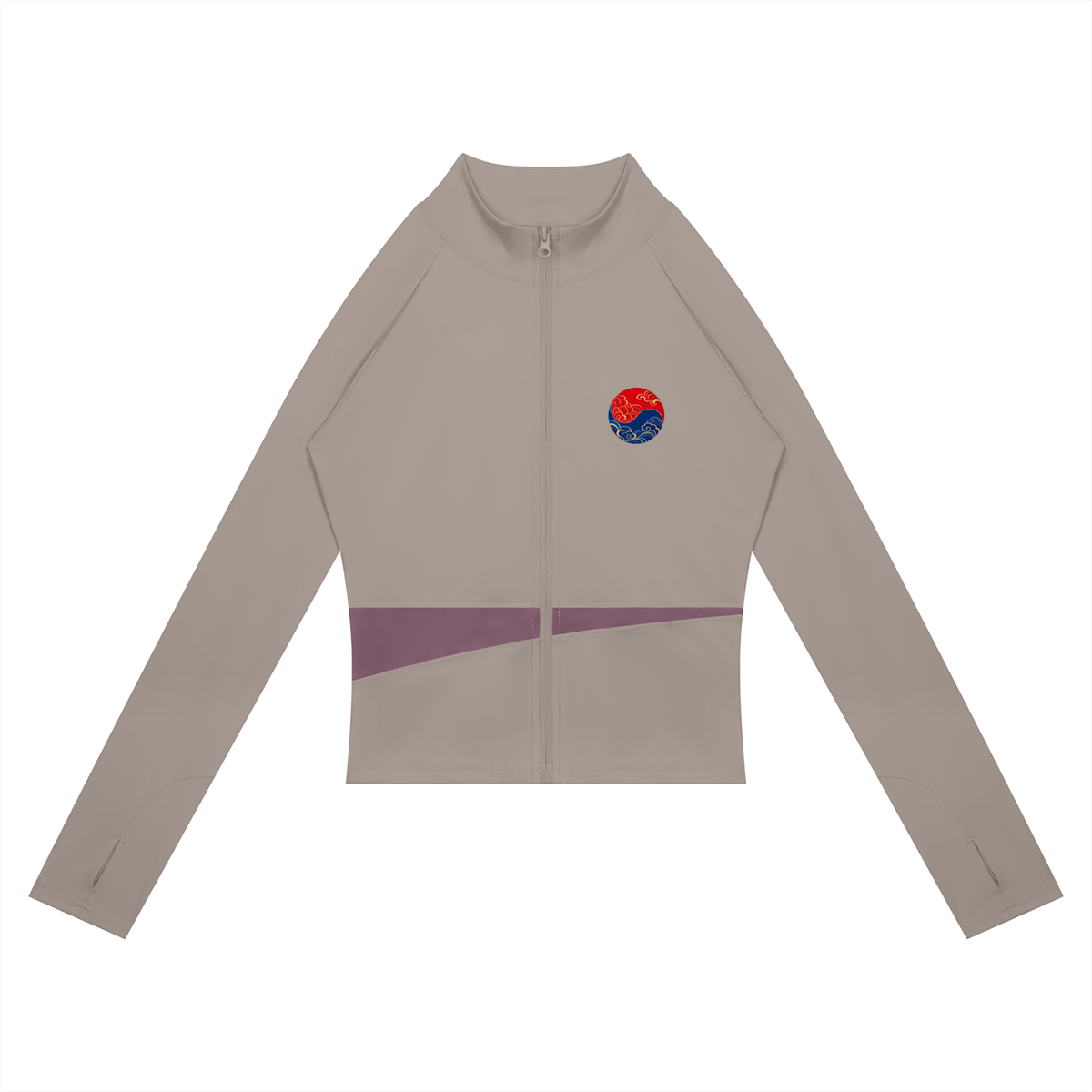 Korean Dragon Paneled Cropped Yoga Jacket | ULZZANG BELLA