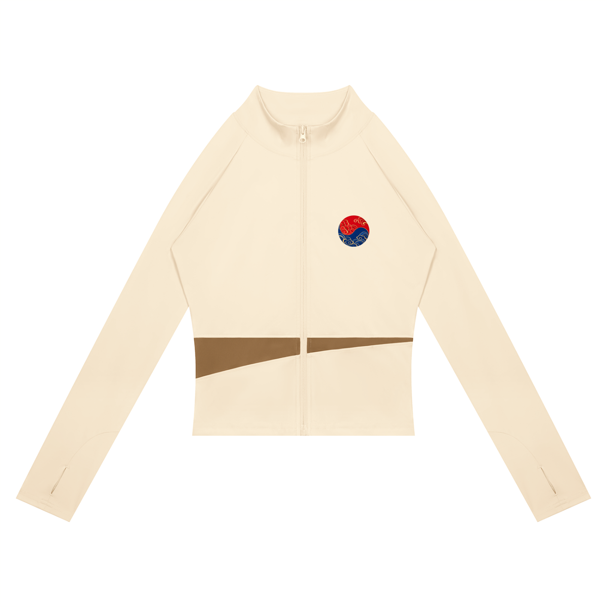 Korean Dragon Paneled Cropped Yoga Jacket | ULZZANG BELLA