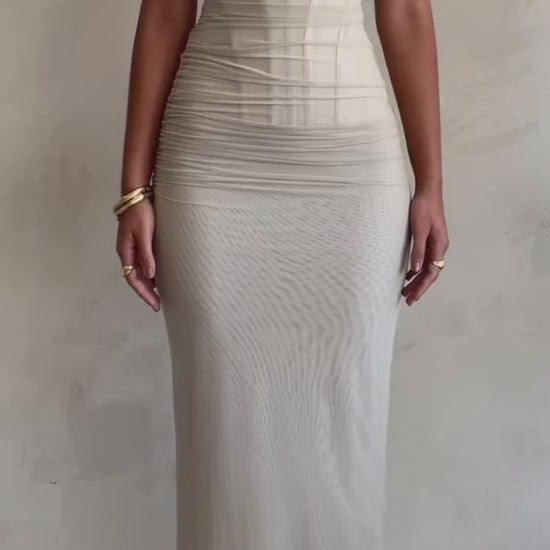 Stunning Spaghetti Strap Backless Maxi Dress for Women | ULZZANG BELLA