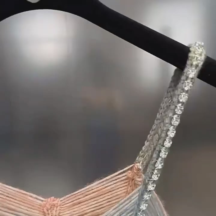 Diamond Dreams Spaghetti Strap Backless Mini Dress for Women | ULZZANG BELLA