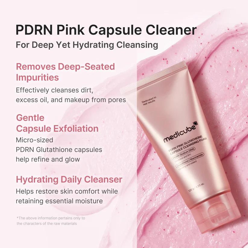 PDRN Pink Glutathione Capsule Cleansing Foam 120g | MEDICUBE