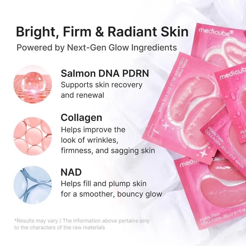 MEDICUBE PDRN Pink Collagen Jelly Eye Mask - Hydrating Luxury